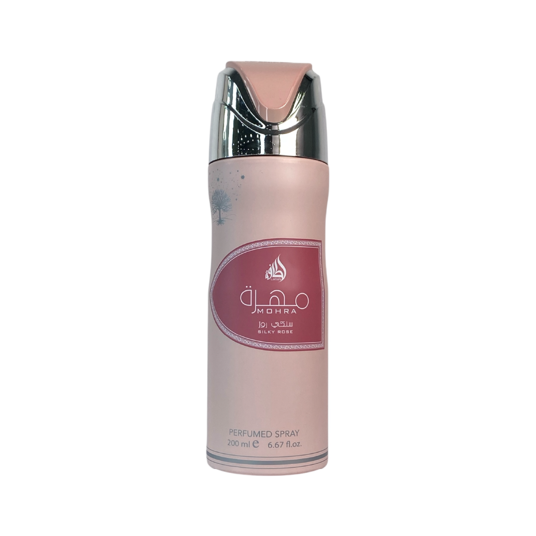 MOHRA-1.webp PERFUME AEROSOL MOHRA SILKY ROSE LATTAFA - Image 1