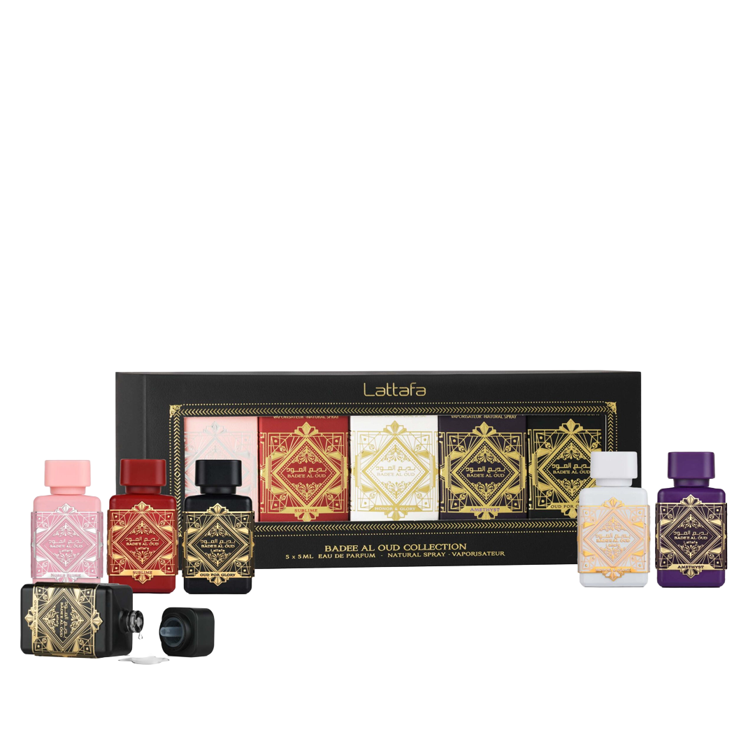 bade-al-oud-set-5ml.webp BADEE AL OUD SET COLLECTION 5ML x 5 LATTAFA - Image 1
